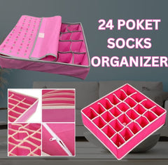 24 Pocket Multipurpose Socks Organizer