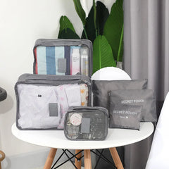 Travel Packing Organizer Bag Set - 6 Pieces