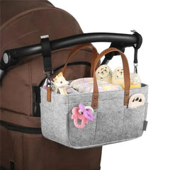 Foldable Travel Felt Storage Bag Baby Diaper Caddy Organizer