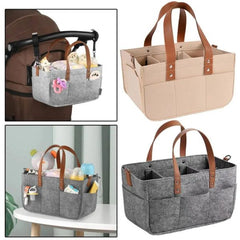 Foldable Travel Felt Storage Bag Baby Diaper Caddy Organizer