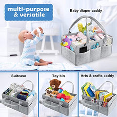 Baby Diaper Caddy Organizer Bag-portable Storage Basket, Essential Bag (gray Color)